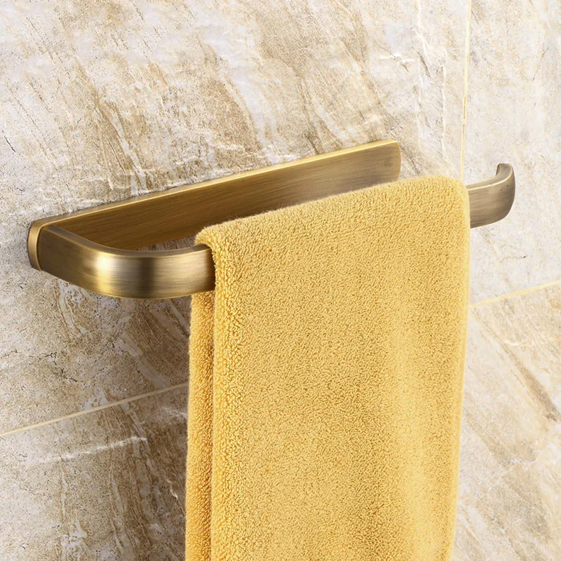 Europe Antique Brass Towel Holder Solid Brass Rod Retro Towel Rack Wall