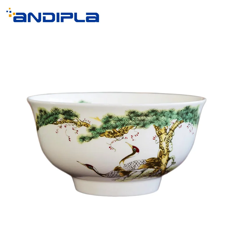 

Jingdezhen Ceramic Bowl Handmade Auspicious Ramen Bowls Container Home Decor Tableware Dinnerware Instant Noodles Bowls As Gift