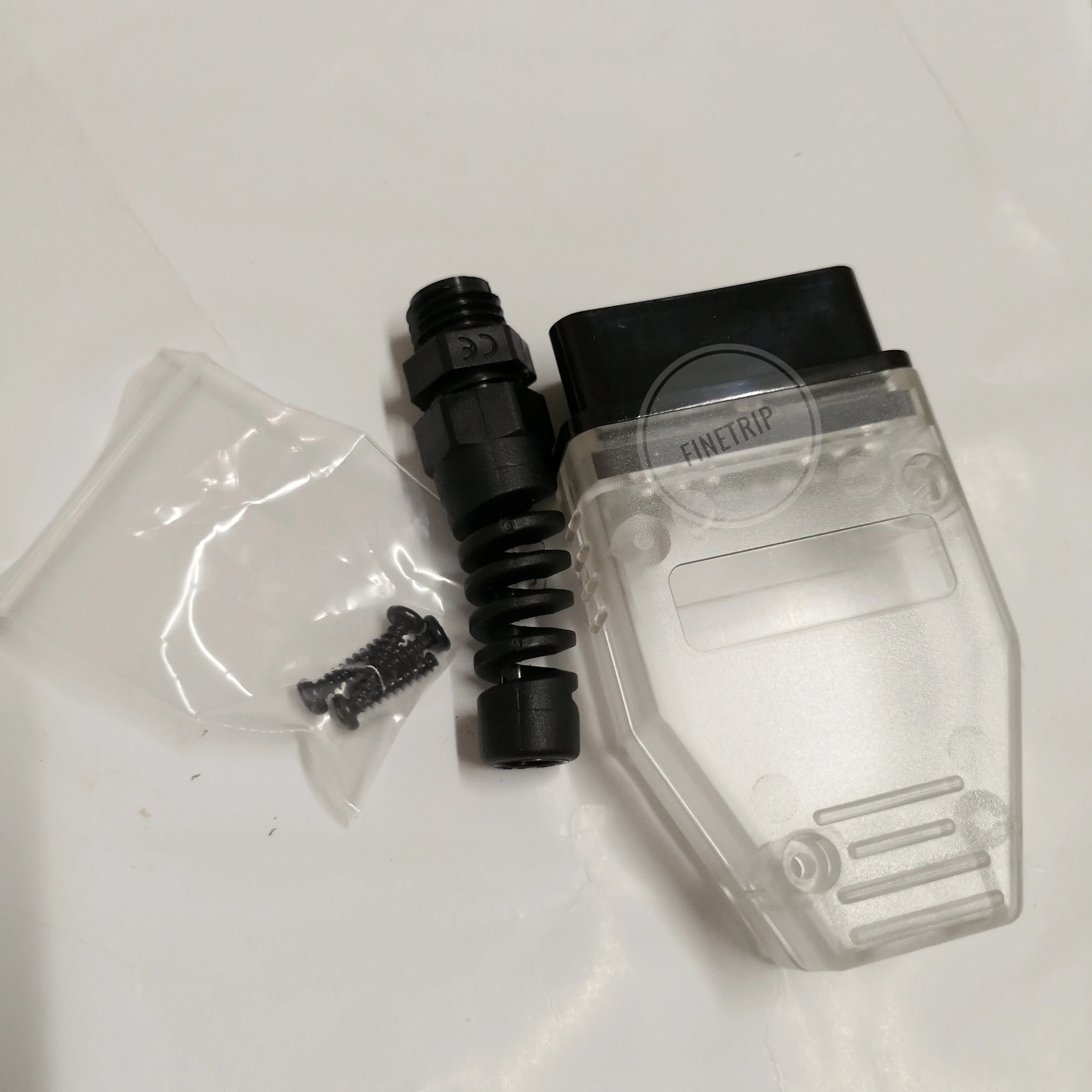 10 шт./лот FINETRIP OBD2 16Pin штекер разъема адаптера J1962 OBDII проводка оболочки прозрачный белый/синий/черный