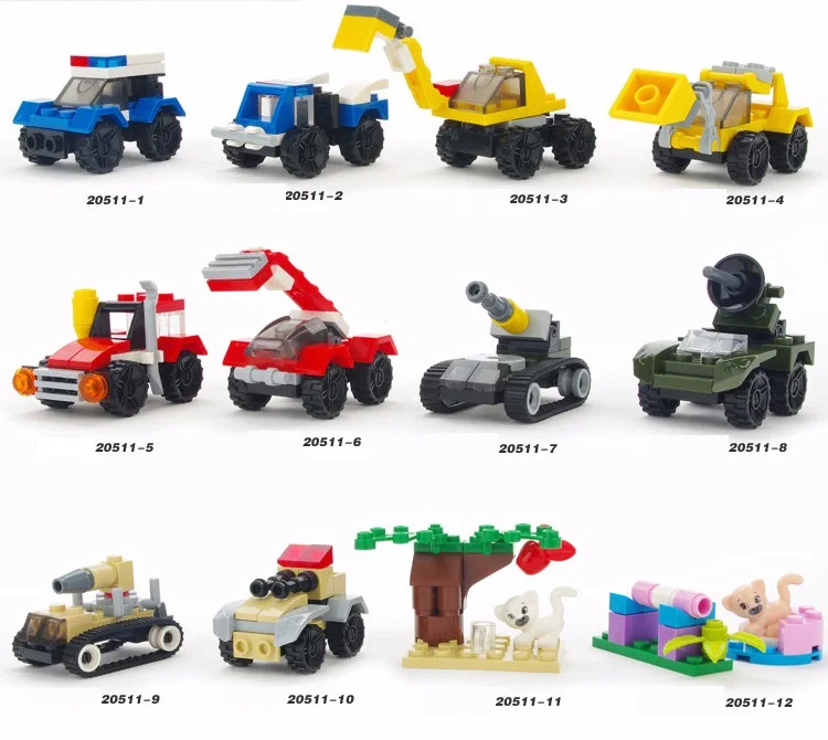 Мини Строительные блоки для мальчиков развивающие игрушки рождественские подарки на день рождения для детей грузовики I-10