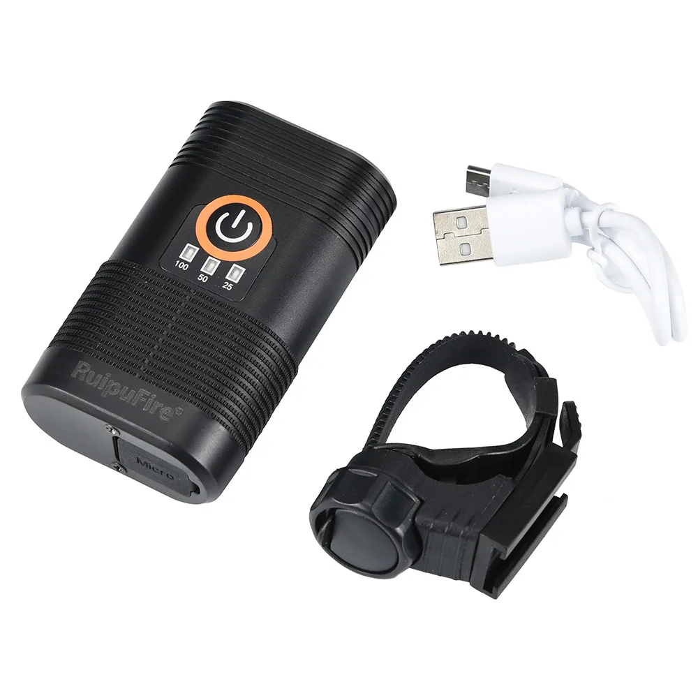 Черный 3 индикатор питания велосипед свет USB Перезаряжаемый водонепроницаемый велосипедный набор с налобным фонарем CCC алюминиевый сплав 4 режима#4D24