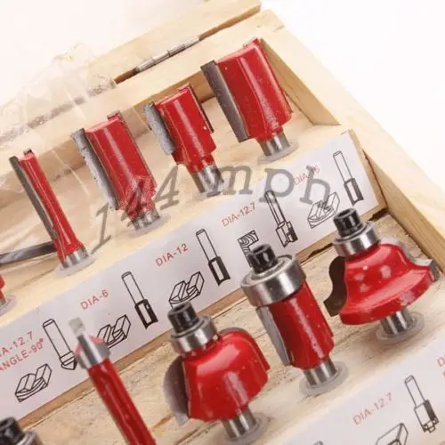 Hot new 15PCS 1/4" Professional Shank Tungsten Carbide Router Bit Set