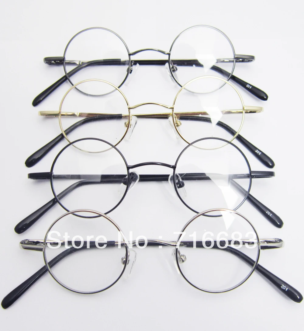 

37mm Small Round Retro Vintage Children Kid Kids' Eyeglass Frame Harry Potter Round Eyeglass Frames Black Gold Silver Gun Grey