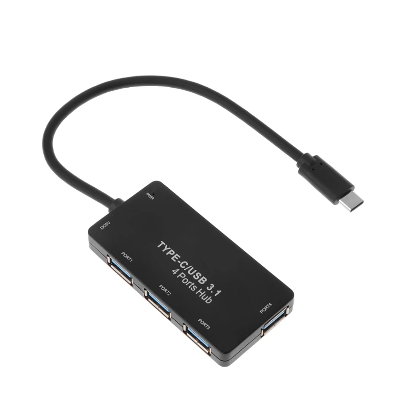 

1 Set Type C USB 3.1 Hub 4 Port Adapter Splitter DC Power For Samsung Galaxy Huawei High Speed