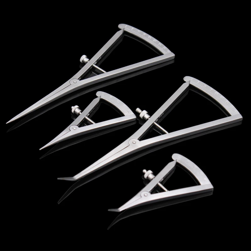 

Curved Straight Tip Dental Gauge Caliper Screw Lock Stainless steel Dental Caliper for Measure Dental Lab Tools Dentist Material