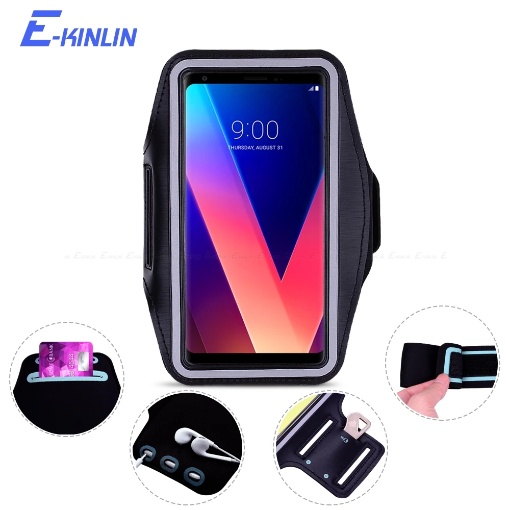 

Outdoor Arm Band Cover Case For LG V30 V30S Plus V35 V40 V50 ThinQ Thin Q V10 V20 Sport Running Gym Phone holder Bag Pouch