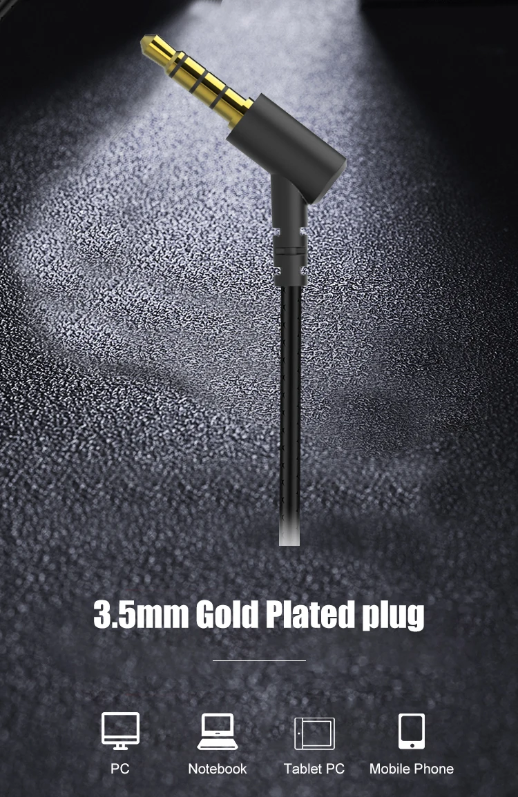 JEELOCK In Ear 3.5 High Sensitivity Wire Sport Earphone with Microphone Metal Subwoofer for Computer PC Gaming Headset Earphone