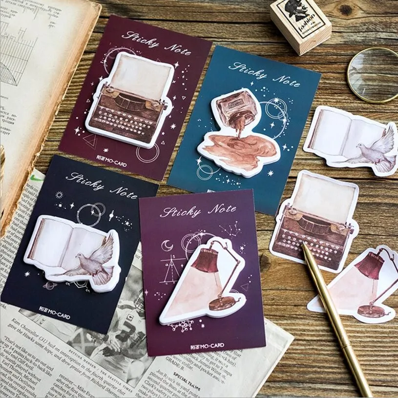 

JUKUAI 1 Pcs/Lot Vintage Night Light Memo Pad Sticky Notes Paper Sticker Notepad Stationery Pepalaria Office School Supplies8114
