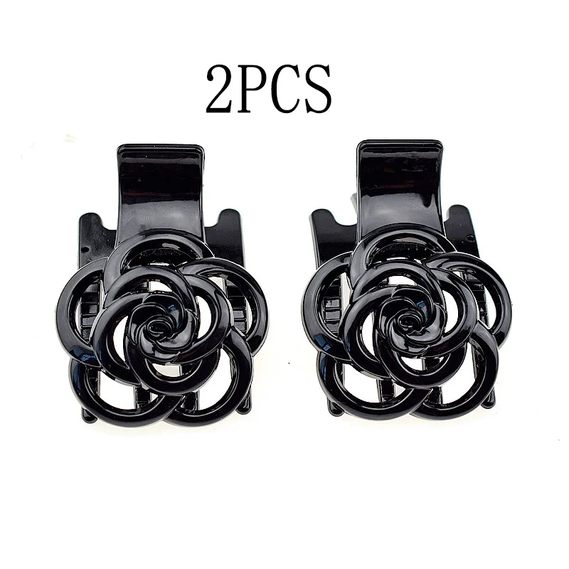 Black 2 pcs Черный цветок розы, заколки для волос для женщин, аксессуары и клипсы для волос, корейская мода, заколки для волос, заколки для волос - Цвет: Black 2 pcs