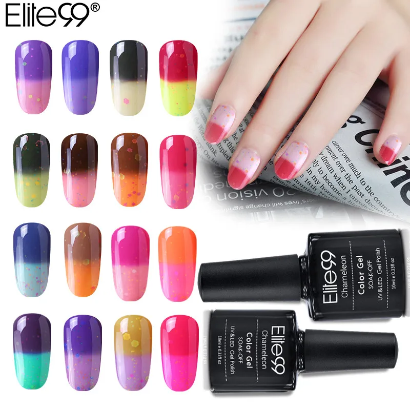 Elite99 32 Pcs/set Cheese Temperature Change Color Nail Gel Polish Soak Off UV Gel Polish Led Nail Polish Long-last Gel Lacquer