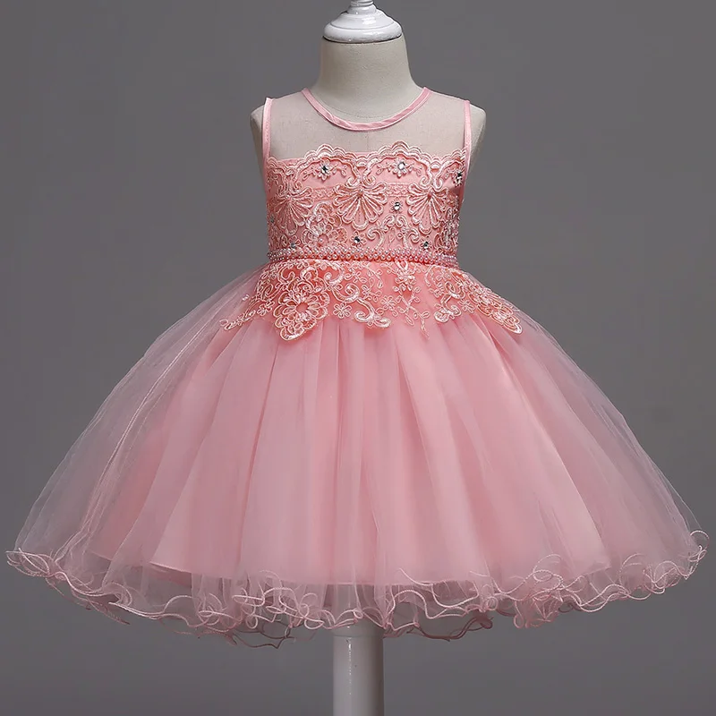 

Girl floral Princess party dress high-end children's wear lace dress flower beaded child bridal dress dress baby girl clothes