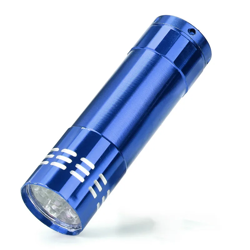 Мини алюминиевый Ультрафиолетовый 9 светодиодный сигнальный огонь, фонарик Фонарь Лампа