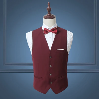 Осенняя мода Для Мужчин's Вязаные Жилеты для женщин стиль Solid Slim Fit Жилет Повседневное Бизнес Для мужчин S костюм Вязаные Жилеты для женщин джентльмен социальных жилет 6XL 10 Цвета - Цвет: Wine Red