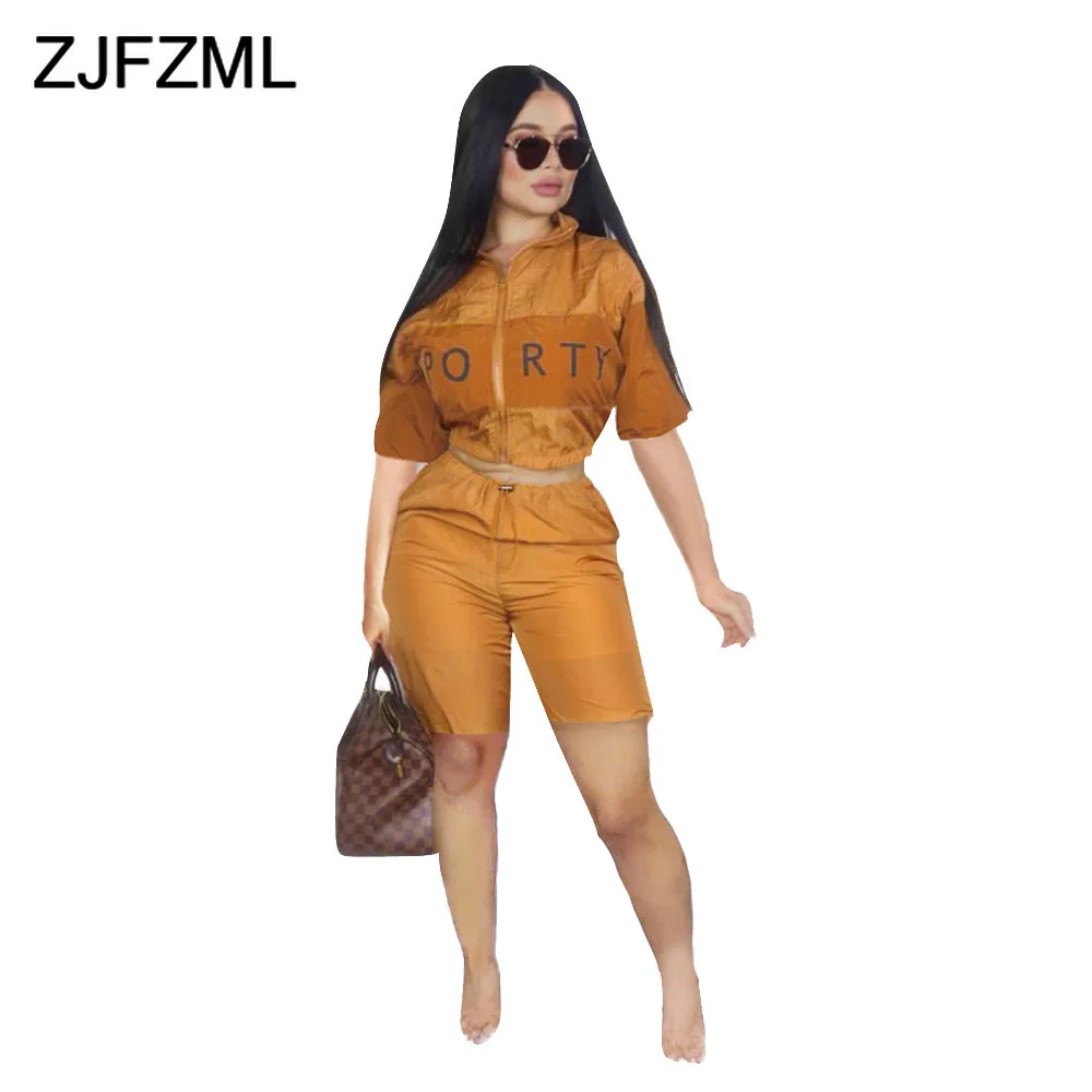 إلكتروني طباعة مثير اثنين من قطعة بذلة رياضية النساء نصف كم الوقوف طوق المحاصيل الأعلى و الرباط قصيرة الصيف زائد حجم رياضية