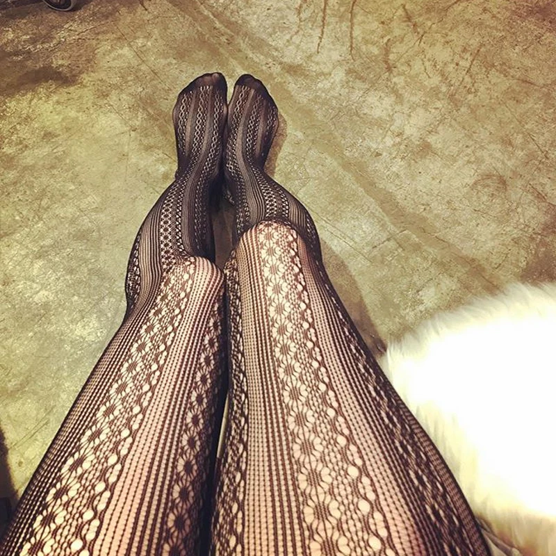 

Sexy Women Stockings Transparent Tights Plus Size Fishnet Pantyhose Black Collant Femme Floral Embroidery XXS-XXL SW178