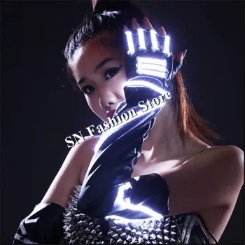 

HN04 LED lights ballroom dance gloves illuminated luminous dancing gloves lighting event party wears for costumes dress show