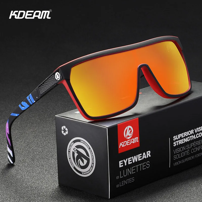 

KDEAM Polarized Sunglasses Men Colorful Coating Sport Driving Large Goggle Frame Sun Glasses Male UV400 Gafas De Sol KD803