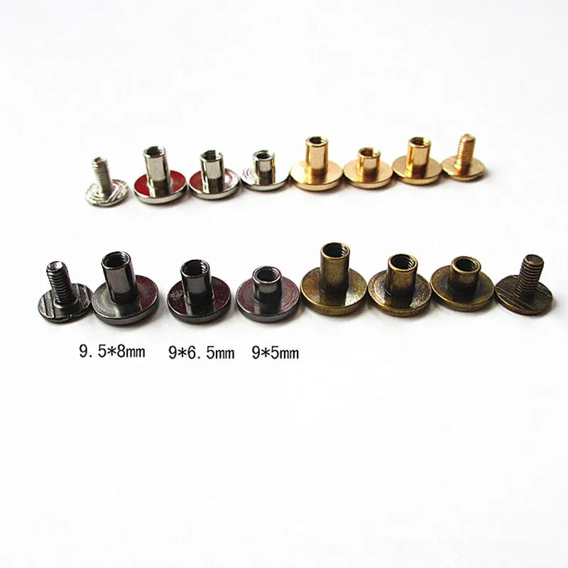 50pcs 5/6.5/8mm Strap Rivets Screw Solid Nail Bolt Bookkeeping Round