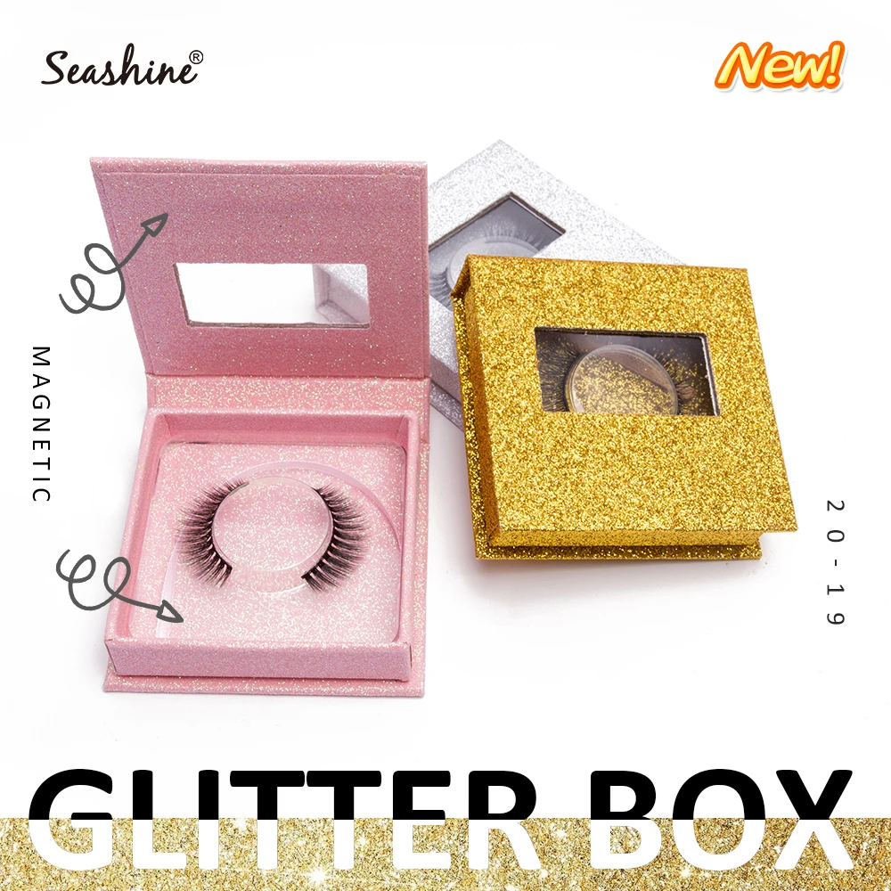 

Empty Box With Plastic Tray Magnet Glitter Box Without Eyelash Magnetic Glitter Pink/Gold/Sliver Lash Packaging Placing Eyelash