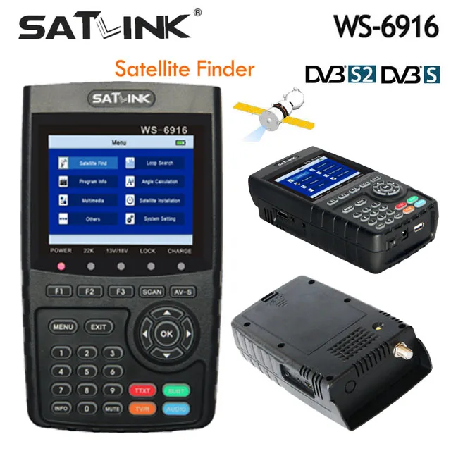 

Original Satlink WS-6916 Satellite Finder DVB-S2 MPEG-2/MPEG-4 Satlink 6916 High Definition Satellite meter TFT LCD Screen