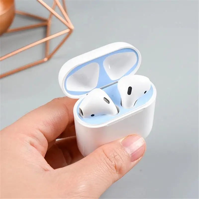 Беспроводные Bluetooth Стикеры для гарнитуры пленка для Apple AirPods Пылезащитная пленка внутри защитная пленка Пылезащитная пленка полностью подходит для красного, черного, синего цвета - Цвет: Red