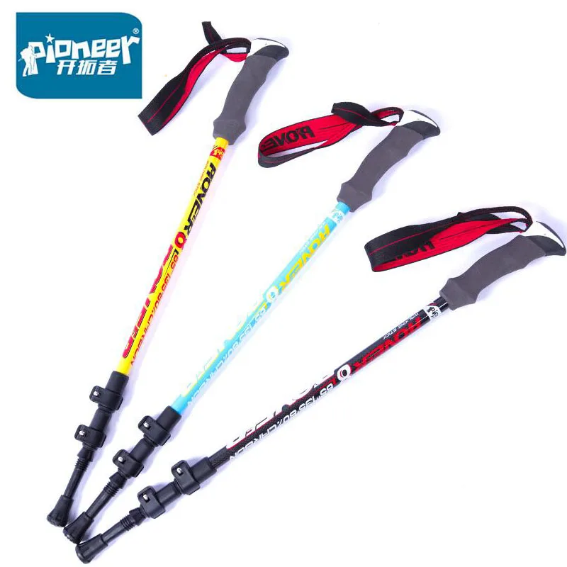 

PIONEER Nordic Walking Stick Trekking Poles Outdoor Camping Carbon Sticks Telescopic Walking Cane Climbing Hiking Poles 2PCS/LOT