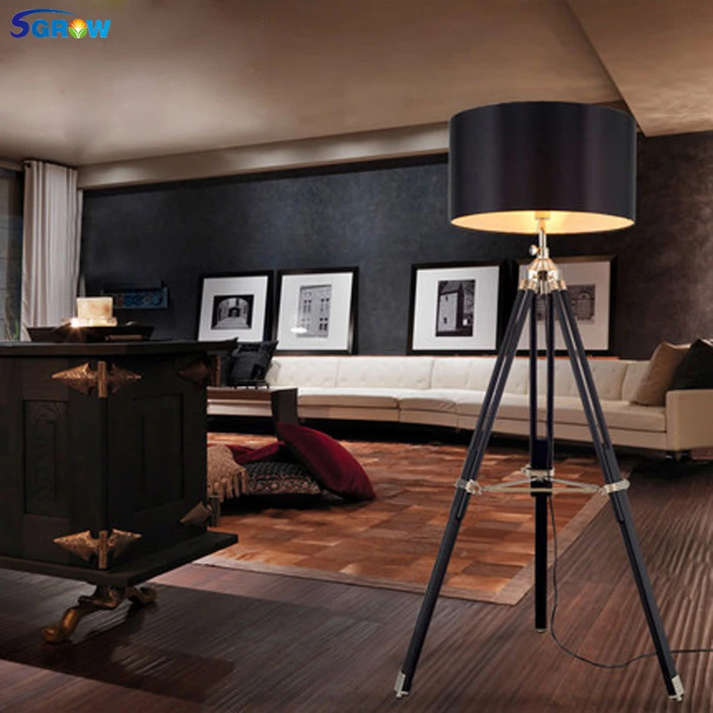 black tripod floor lamp