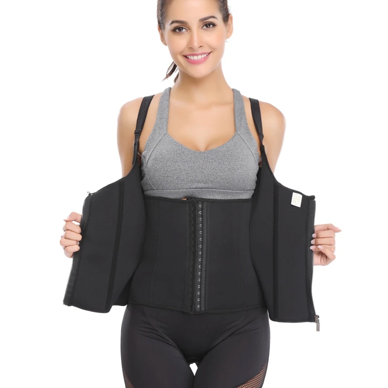 Neoprene Sauna Adjustable Shoulder Strap Waist Trainer Vest Body Shaper