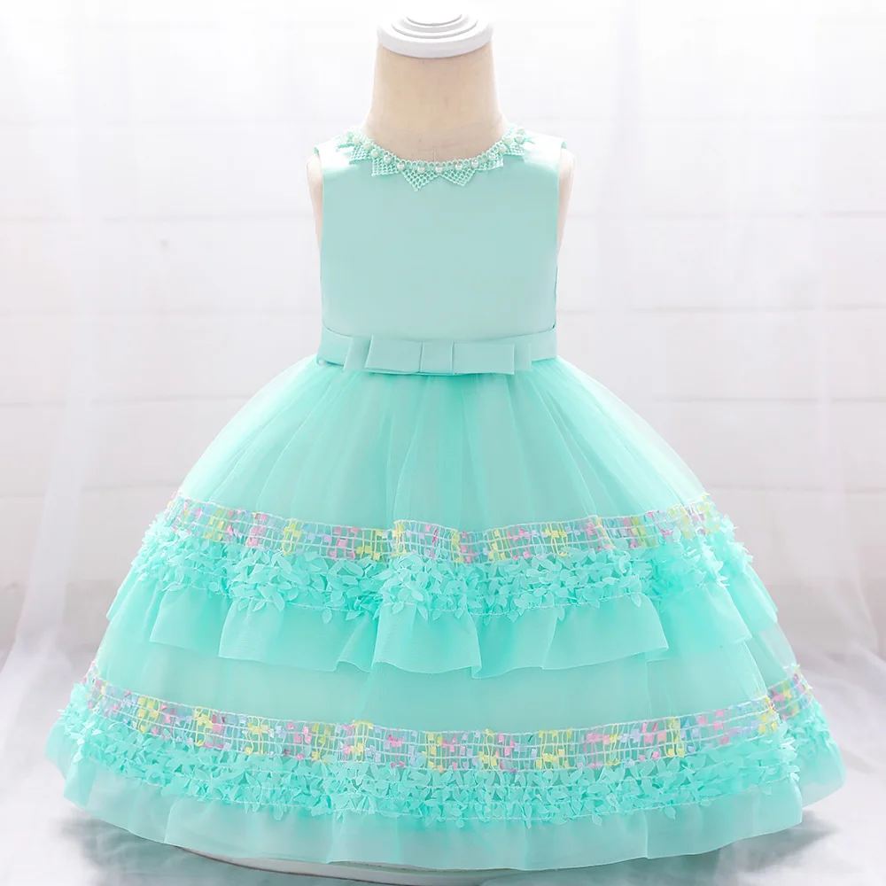 Пышное платье для маленьких девочек; Ropa Bebe; платье для крещения; платье с цветочной аппликацией для дня рождения; платье на крестины для маленьких девочек; Vestidos