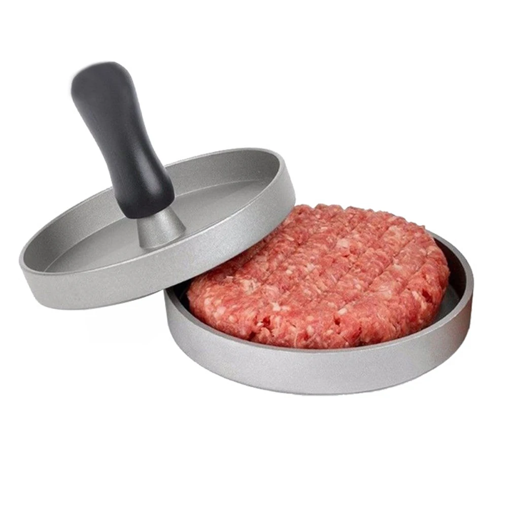 1 Set 11.7* 9cm Round Shape Hamburger Press Aluminum Alloy Hamburger Meat Beef Grill Burger Press Patty Maker Mold Hot Sale