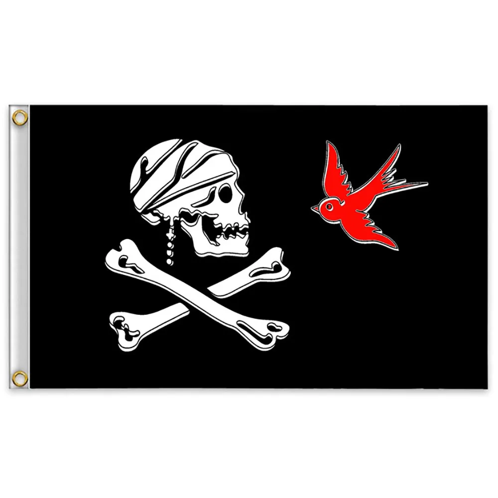 Хэллоуин огромный Череп 2x3 фута Crossbones пиратские флаги люверсы украшение|Флаги