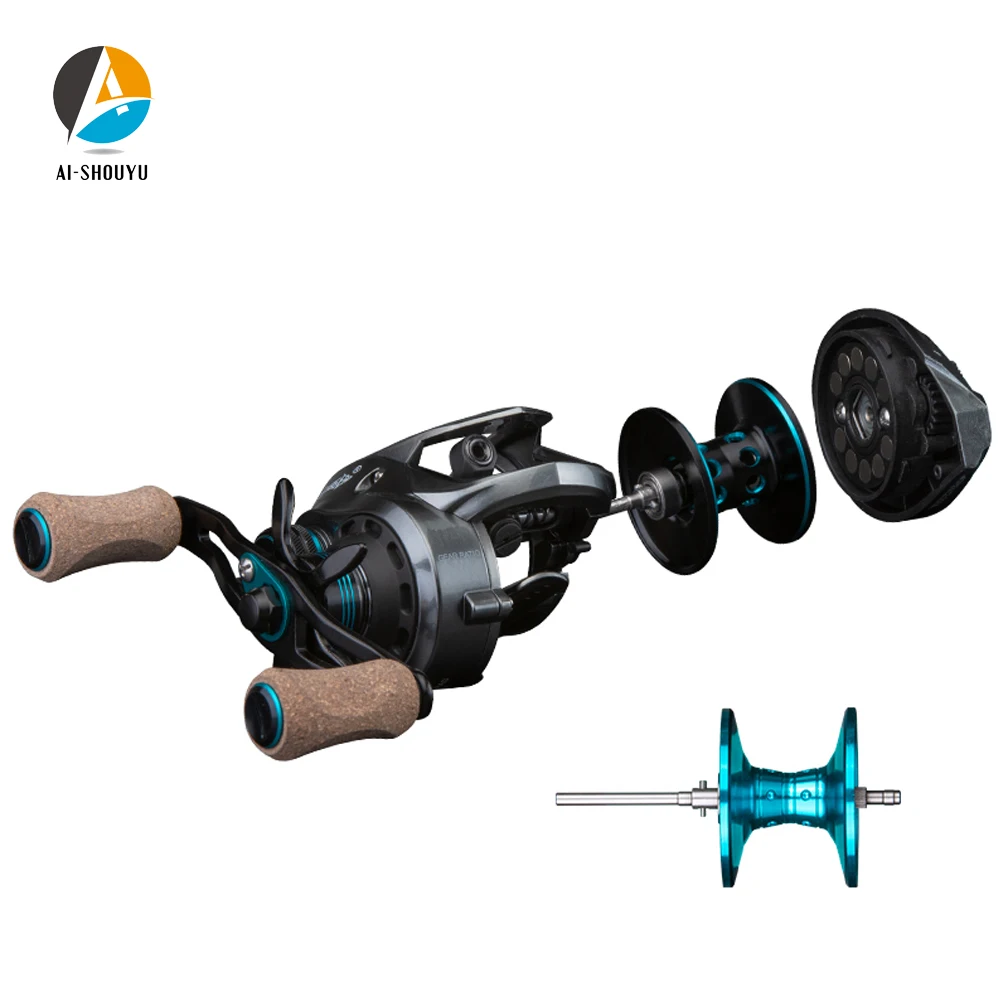 AI-SHOUYU dos secciones rollo magnético del sistema de freno de carrete 8 KG Max Drag 11 + 1 BB 8,1: 1 de alta velocidad carrete de pesca de agua salada y agua dulce AI-SHOUYU dos secciones rollo magnético del sistema de freno de carrete 8 KG Max Drag 11 + 1 BB 8,1: 1 de alta velocidad carrete de pesca de agua salada y agua dulce
