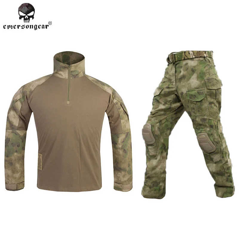 

Emersongear G3 Combat uniform shirt & Pants with knee pads Army Airsoft Tactical Emerson Military Camouflage A-TACS FG