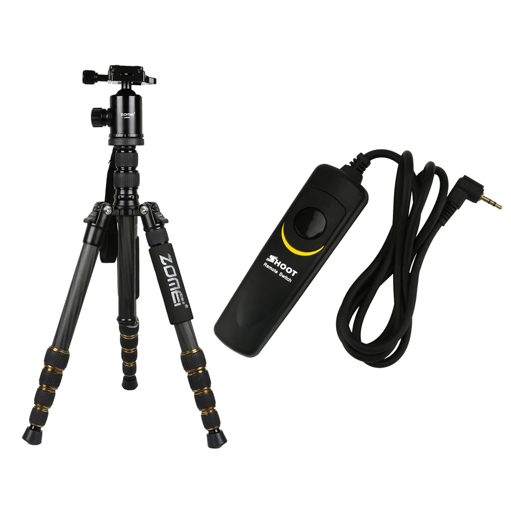 

Shutter Release Remote Control + Zomei Z699C Carbon Fiber Travel Tripod Monopod & Ball Head for Canon
