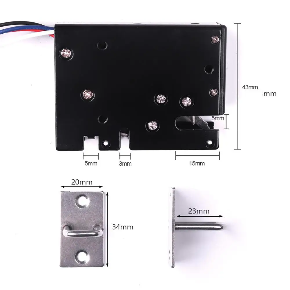 Dc12v 3 4a Black Small Electromagnetic Lock Smart Express Cabinet