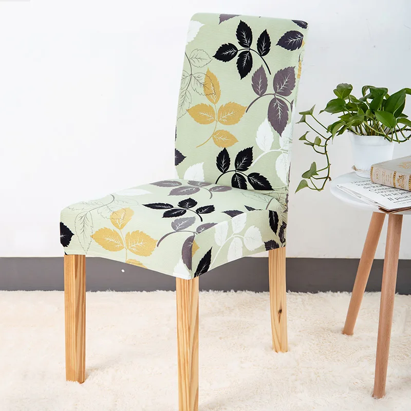 

Chair Cover Modern Style Floral Printed Universal Spandex Stretch Short Removable Elastic Cloth Chair Covers Banquet Style