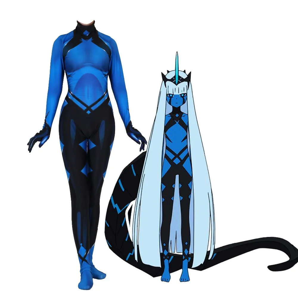 Японского аниме 3D для женщин DARLING в FRANXX 001 klaxosaur принцесса косплэй костюм Zentai Боди