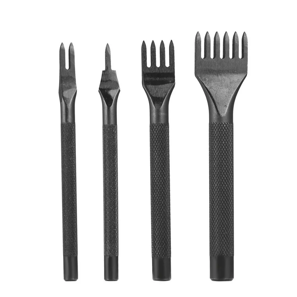 

4Pcs 1/2/4/6 Prong Leather Craft Tool Sets Diy Handmade Sewing Leather Tools Hole Punches Lacing Stitching Working Chisel