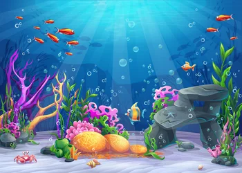 

LIFE MAGIC BOX Photography Backdrops Under Sea Red Fish Baby Party Photo Background