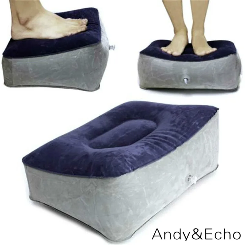 PVC Footpad Inflatable Travel Pillow For Airplane Car Foot Rest Pain Relief Cushion Holder Hiking Sleeping | Дом и сад