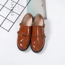 Женские повседневные туфли-оксфорды из лакированной кожи с круглым носком; Цвет Черный; удобные коричневые броги на плоской подошве; женские оксфорды; Schuhe