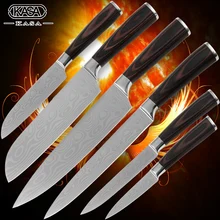 Chef slicing 2*santoku utility paring kitchen knives stainless steel knives Damascus veins blade durable sharp new cooking tools