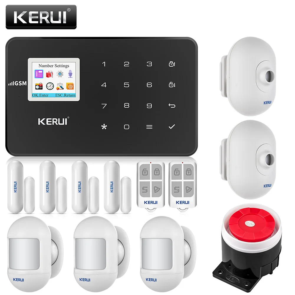 

KERUI G18 Wireless GSM Home Security Alarm System Burglar Alarm Kit Android IOS Phone Control With Outdoor Motion Detector