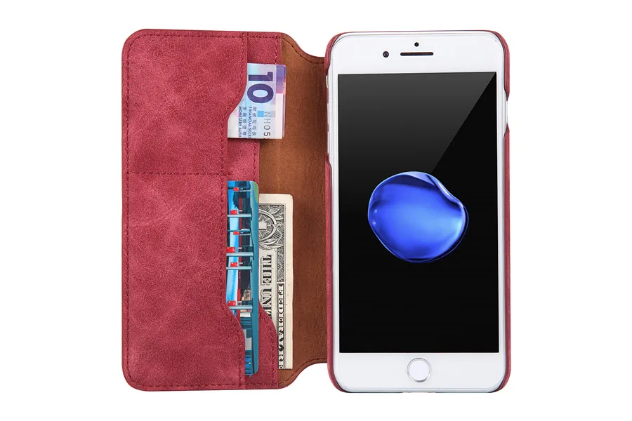 FKISSME Роскошный чехол для телефона с заклепками ручной работы для iphone 7 Plus из искусственной кожи чехол-кошелек для iphone 8 Plus ультра тонкий флип-чехол s