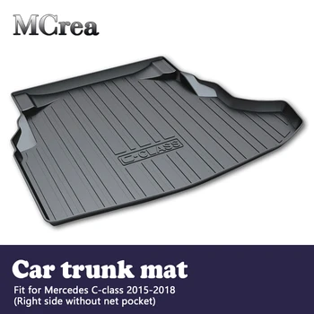 

MCrea Car Cargo Liner Rear Trunk Mat For Mercedes W205 Benz C Class 205 Accessories Without Net Pocket Anti-slip Trunk Floor Pad
