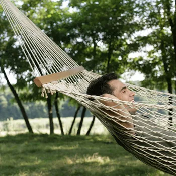 

One person Hammocks with stick Outdoor Furniture mesh summer hammock swing 120 cm hamac hangmat wholesale hot 2018 hanging chair