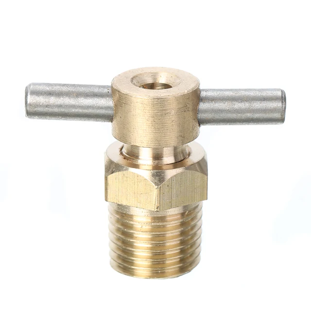 1pc Brass Drain Valve 1/4 Inch NPT 12mm Diameter For Air Compressor