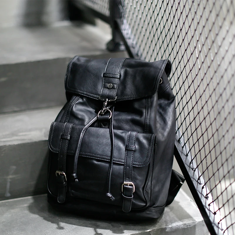 Brand Men And Women Backpack Fashion Casual PU Leather Backpacks School Style Solid Student Backpack Travel Backpack Brand Men And Women Backpack Fashion Casual PU Leather Backpacks School Style Solid Student Backpack Travel Backpack