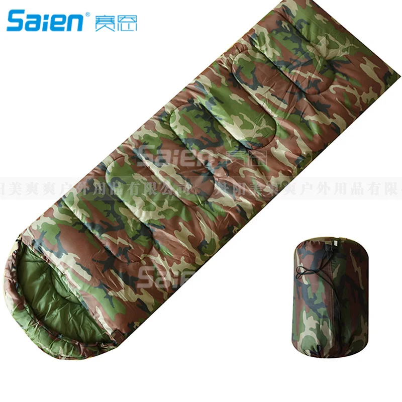 

Camouflage Single Person Envelope Sleeping Bag with Carrying Bag for Kids or Adults Outdoor Hiking Camping Tools Gear