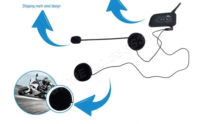 VNETPHONE 1200M BT мотоциклетный шлем Bluetooth гарнитура переговорные 4 всадника полностью дуплексная Беспроводная связь домофон